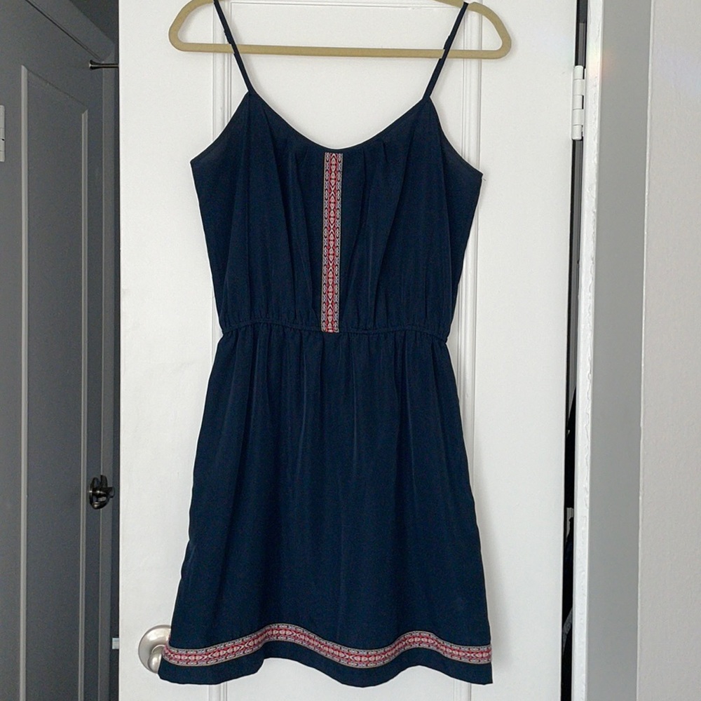 Excellent condition Aqua dress with beautiful embroidery detail